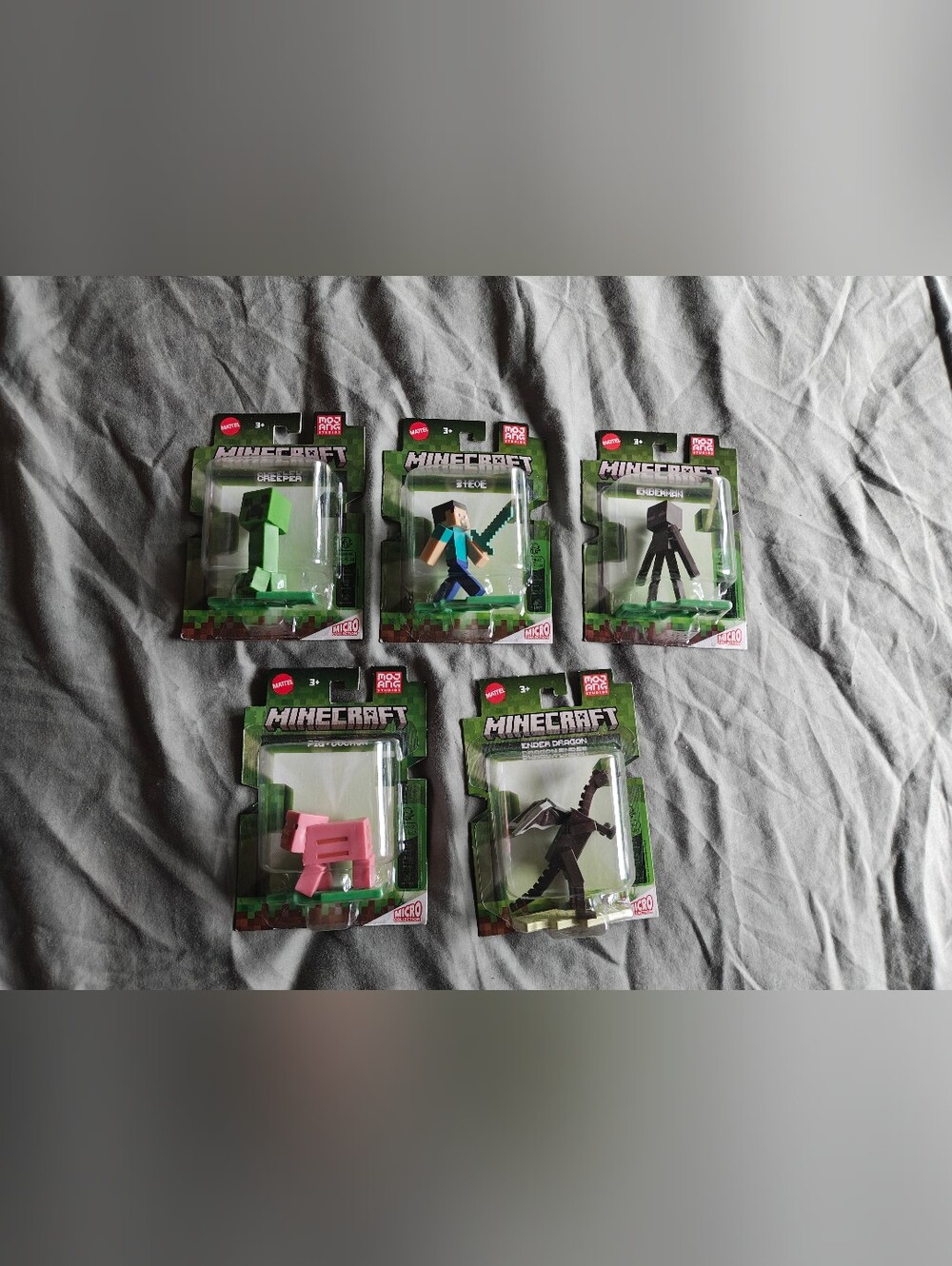 Mattel Minecraft Micro Action Figures - Green, Blue, Black, Pink, Brown
